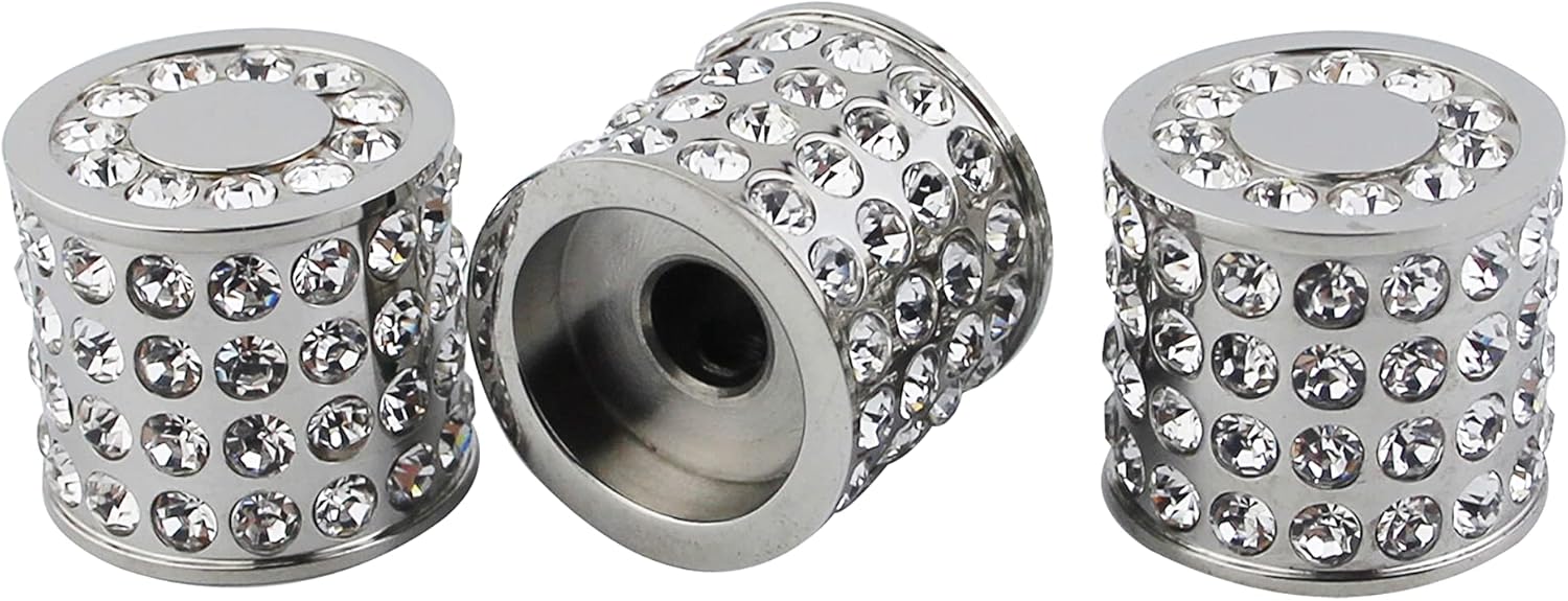Guyker Diamond Style Guitar Bass Potentiometer Control Knobs with 6mm Dia. Shaft Pots - Stainless Steel Dome Speed Tone Volume Knob Replacement for Electric Guitar or Precision Bass - Chrome, CKB014