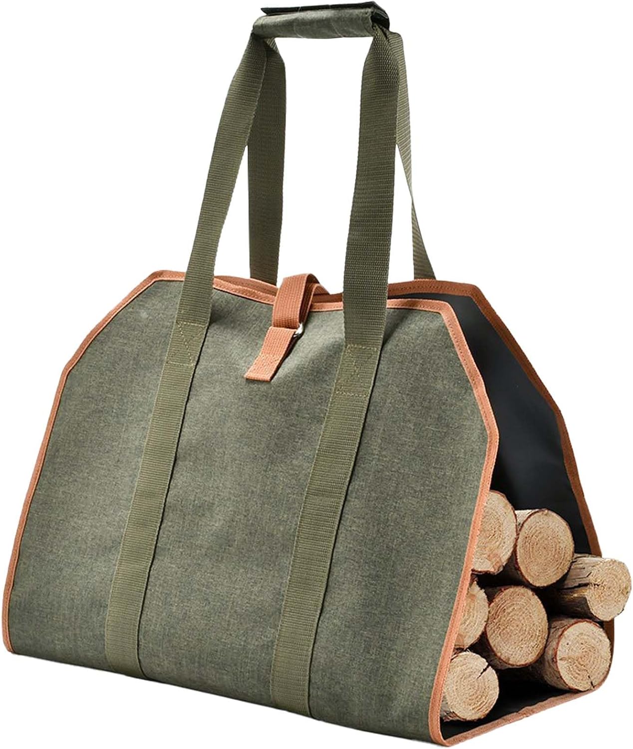 Canvas Wood Carrying Bag for Firewood,Firewood Carrier,Wood Carrying Bag for Easy Transport Wood and Wood Stove Accessories (Green)