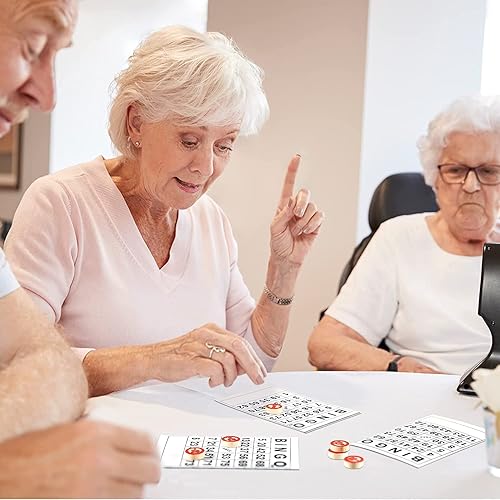 Miniatura 7 de Tarjetas de juego de papel de bingo, tarjetas de bingo con números de madera, tarjeta de juego de bingo familiar, suministros de juego para