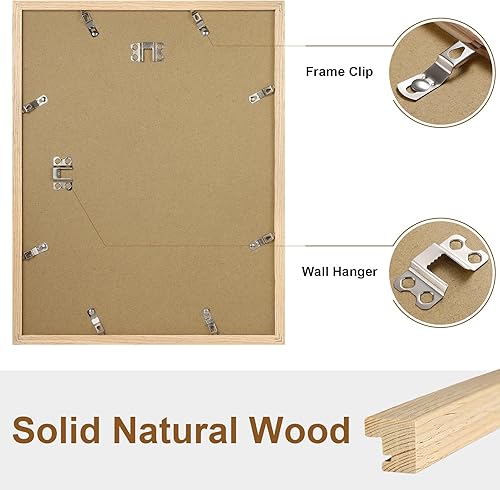 Miniatura 7 de Vittanly Marco de fotos de 11 x 14 pulgadas, marco de madera maciza con plexiglás, incluye paspartú de 8 x 10 pulgadas, para colgar en la pared para