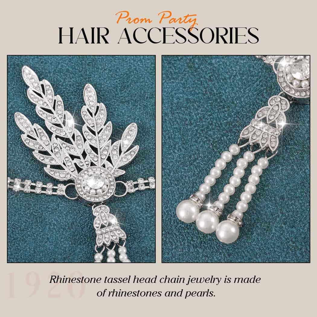 MWOOT Hoofdband veer jaren 20 kroon veer strass accessoires flapper hoofdband van de jaren 20 hoofdband vintage klassieke themafeest