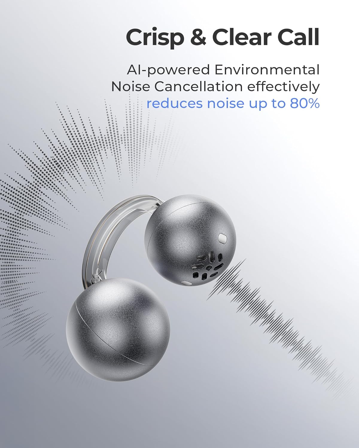 A person wearing a Lytmi CozyClip D1 earbud, demonstrating the secure and comfortable fit.