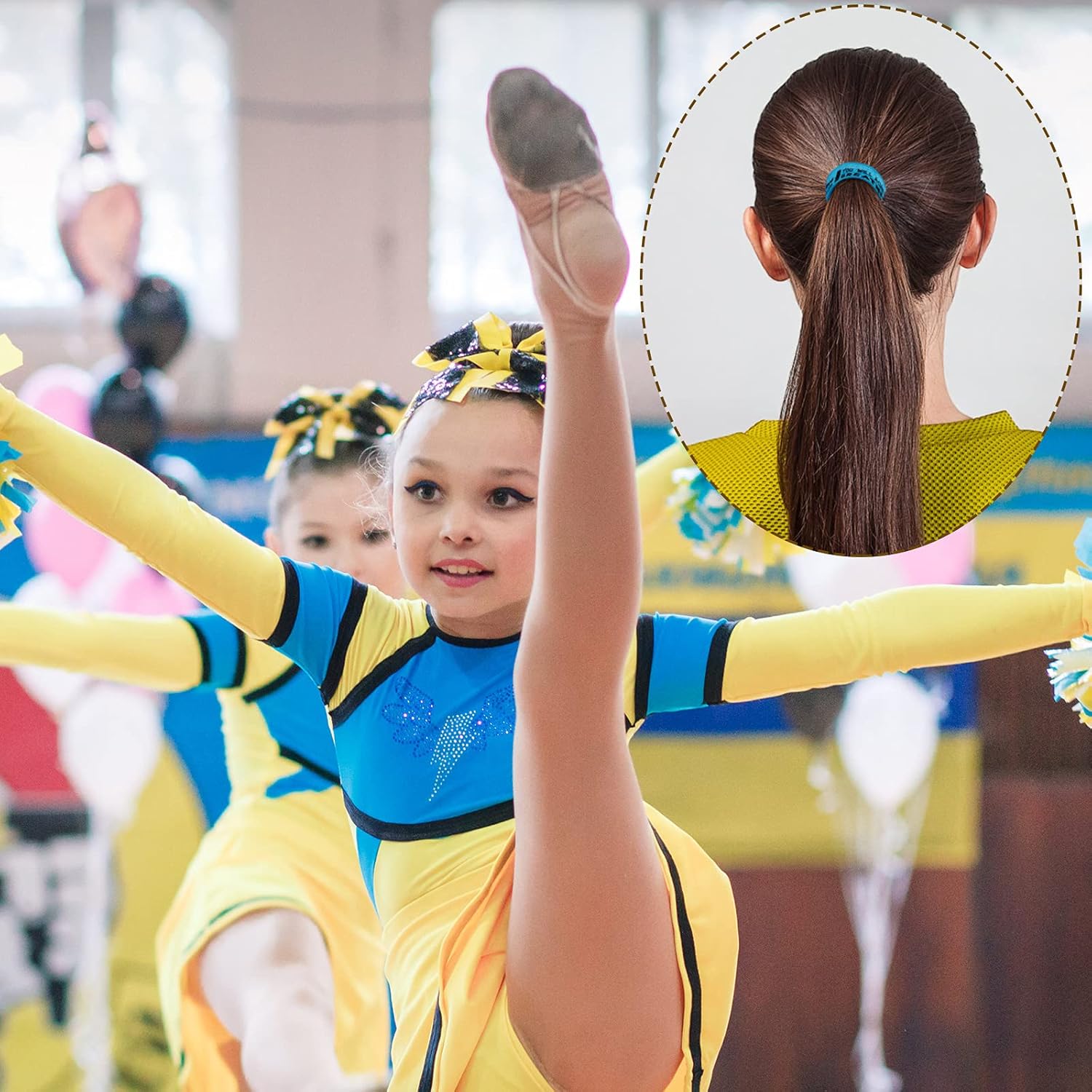 24 Pieces Cheer Hair Ties Girls Cheer Hair Accessories Cheerleading Elastic Hair Ribbon Gymnastics Silhouettes Hair Tie for Women Girls Gymnasts Cheerleaders Cheer Teams, 4 Styles : Beauty & Personal Care