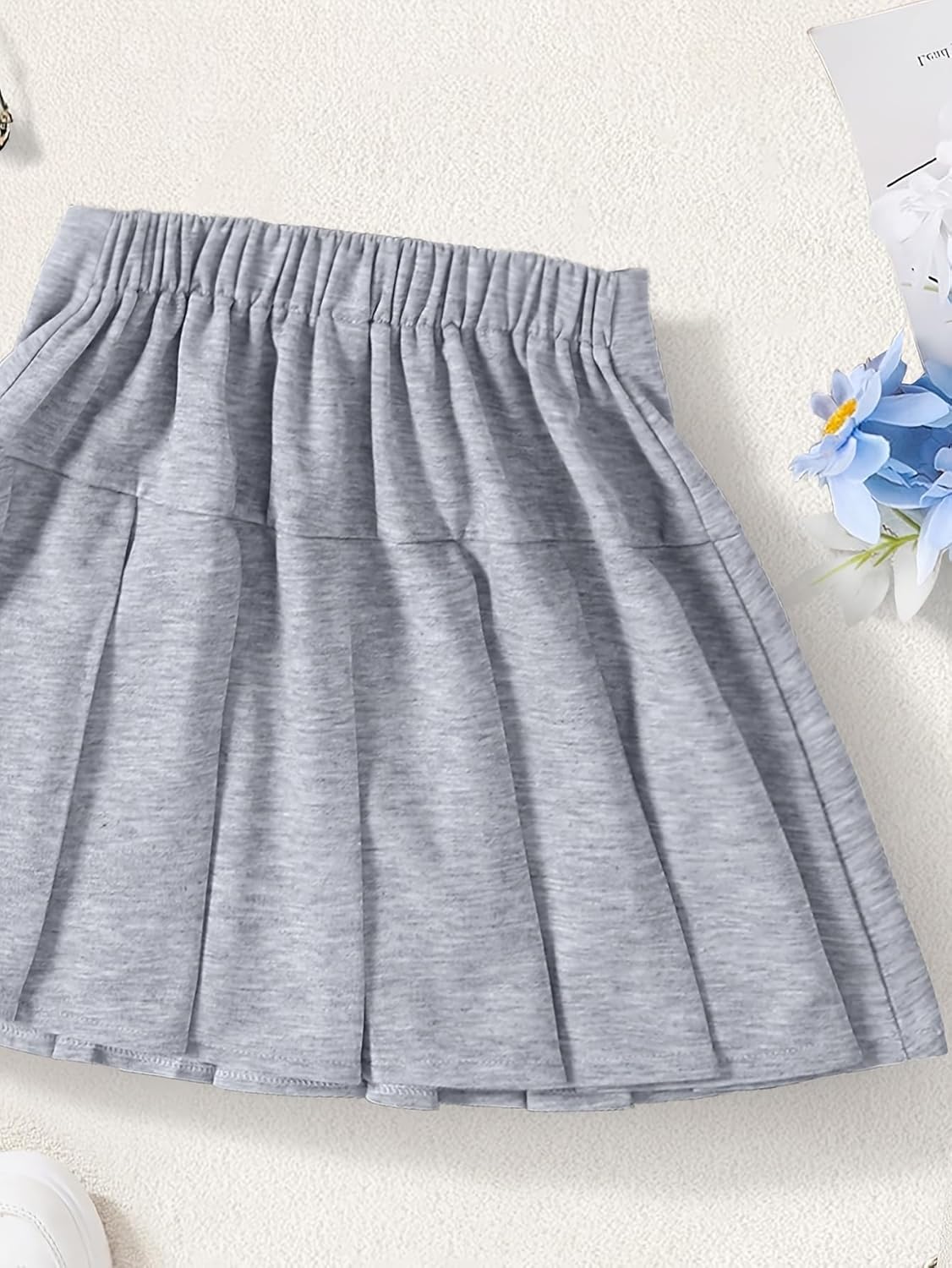 Girl's 2 Piece Outfits Short Sleeve 3D Bowknot Shirts Pleated Skirt Set Summer Clothing Sets for 8-12Y - Image 5