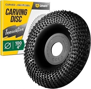 GRAFF Grinder Wheel Disc 4 Inch for Wood, Drywall, Chipboard, Plastic - Wood Shaping Grinding Wheel with 7/8” Arbor - 5/8" Arbor - Wood Carving Disc for Angle Grinder 4 Inch