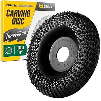 GRAFF Premium Wood Carving Disc 4 Inch for Angle Grinder Shaping and Grinding Wheel for Wood, Softwood, Hardwood Woodworking Angle Grinder Attachment with 7/8" 5/8" Arbor
