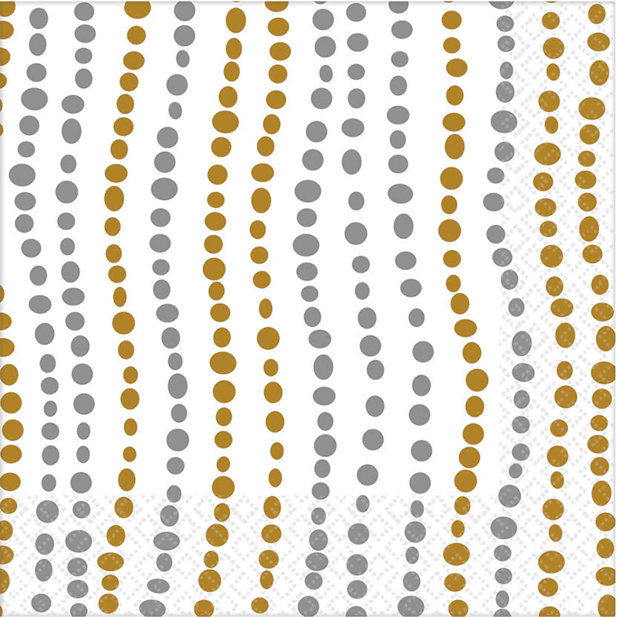 Amscan - Tovagliolo per il pranzo, 16 pezzi, colore: Oro e Argento