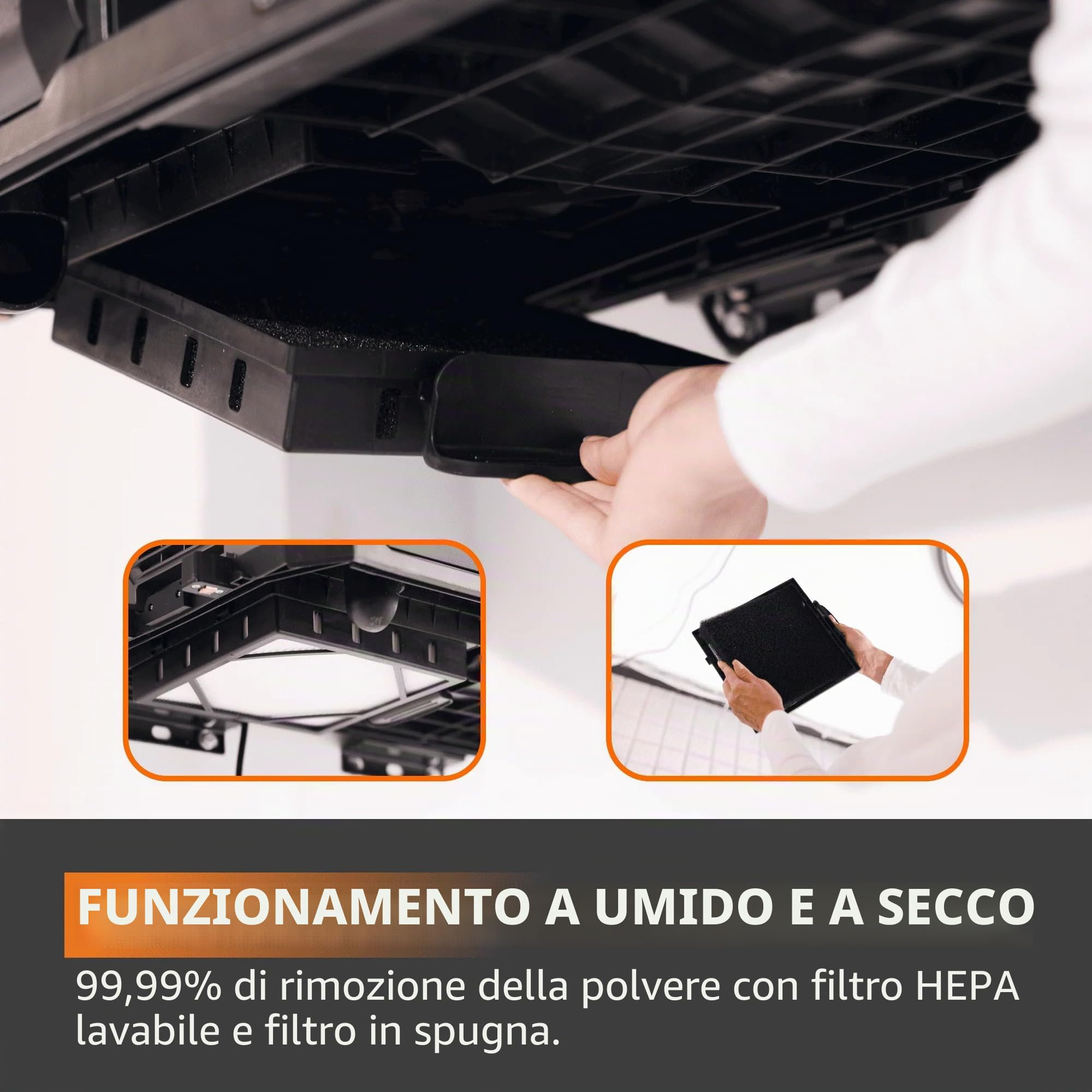 Giraffe Tools Grandstorm Aspirapolvere estensibile con tubo flessibile da 10 m, resistente alla flessione, a parete, con 6 ugelli, per la pulizia del garage, telecomando, nero