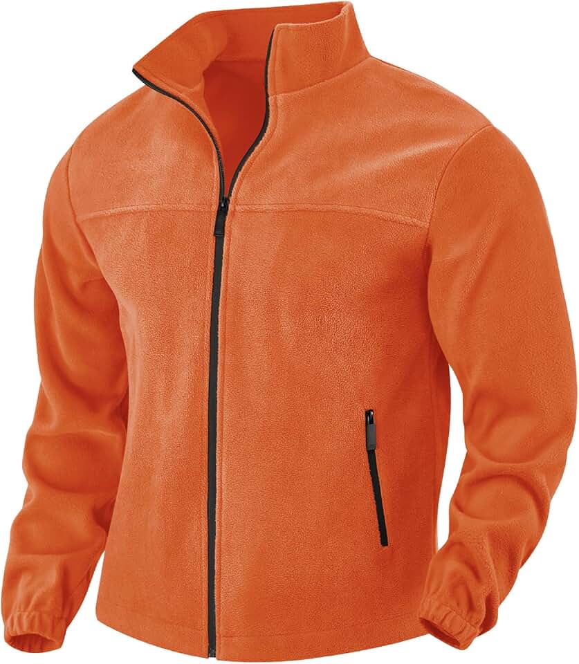 PADOLA Veste Polaire Homme Col montant Manteau Uni Blouson avec Poches Zippées Hiver Pull d'extérieur Chaude Zippé Pull Veste de Travail mi Saison Polaires de Randonnée Coupe Vent