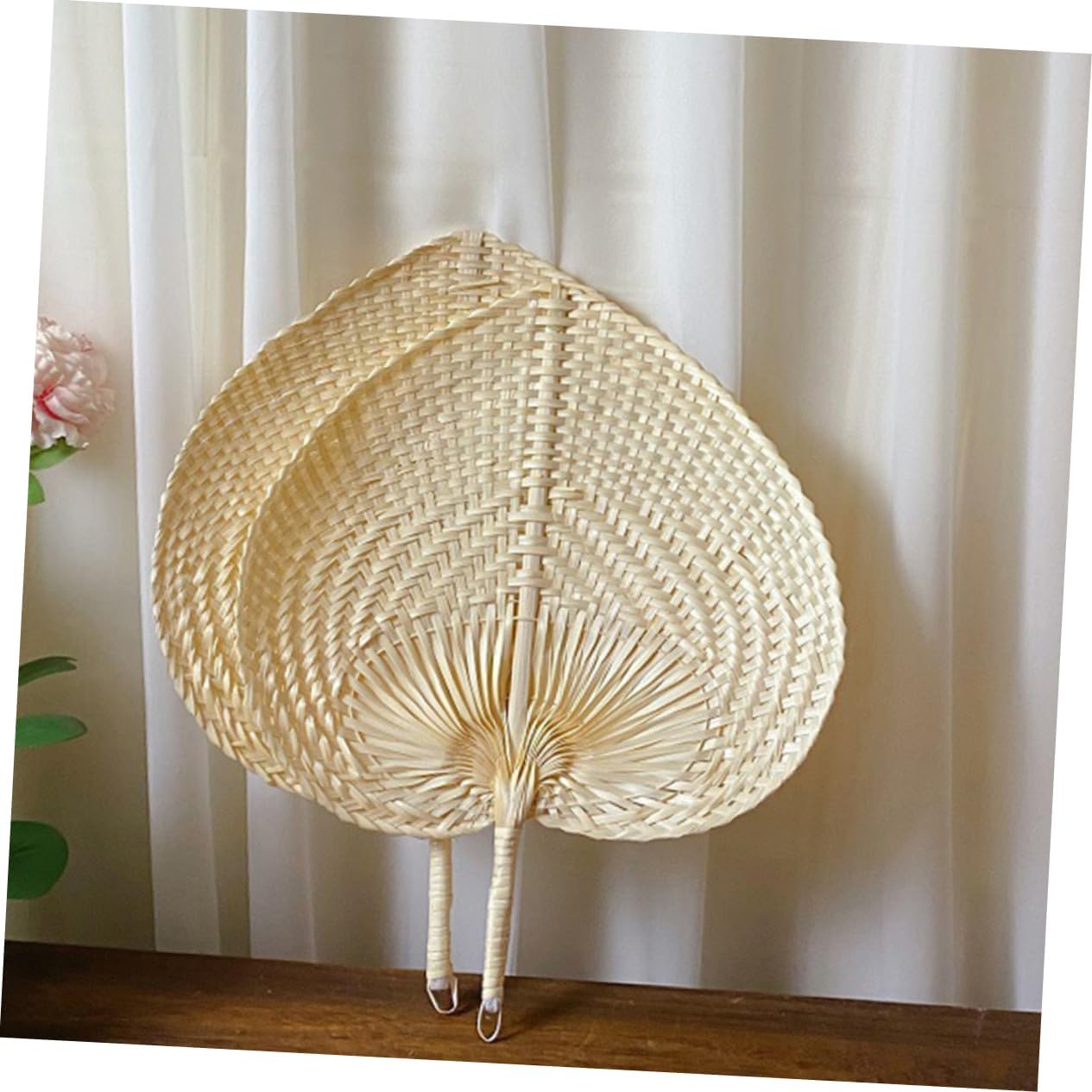 4pcs Bamboo Woven Handheld Summer Fan Chinese Style for Home