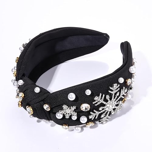 Miniatura 4 de Diadema de Navidad para mujer, accesorios de Navidad con cuentas, arco de Navidad, copo de nieve, diadema anudada HOHOHO, diadema con nudo en la