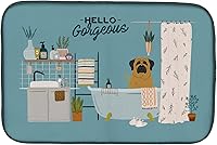 Vista 368 de Caroline's Treasures CK7824DDM - Tapete absorbente para secado de platos con diseño de bulldog inglés, rojo y blanco, para encimera de cocina, 14 x