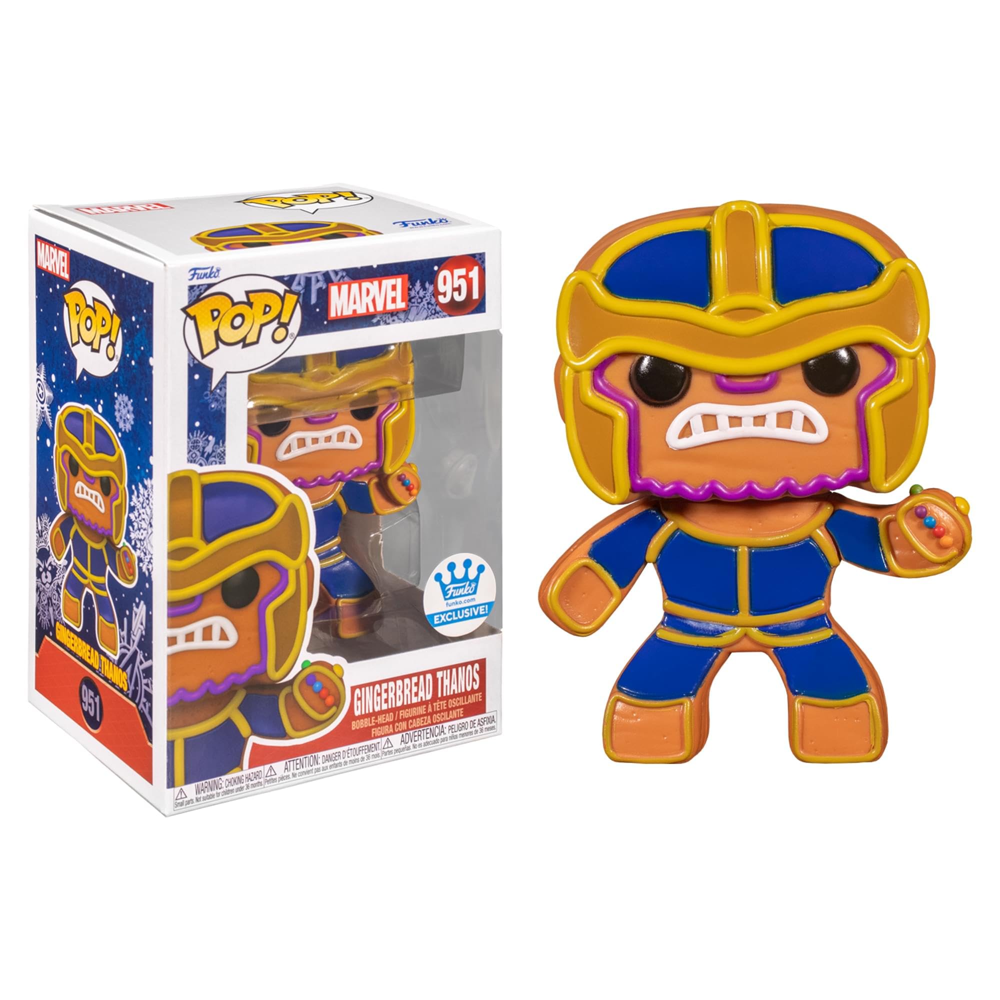 Amazon.com: Funko POP! Marvel Gingerbread Thanos Exclusive Vinyl