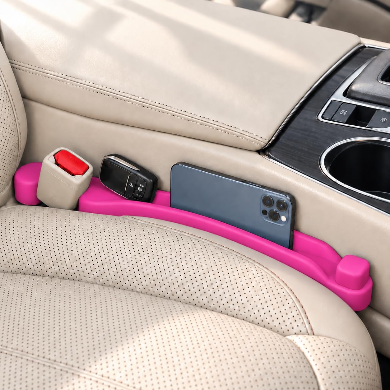 Givifive Car Seat Gap Filler with Storage Groove &amp; Hook