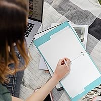 Vista 14 de Separadores de carpetas de 3 anillos con 5 pestañas para tamaño carta, corte de 1/5, 3 agujeros perforados, separadores de plástico para escribir