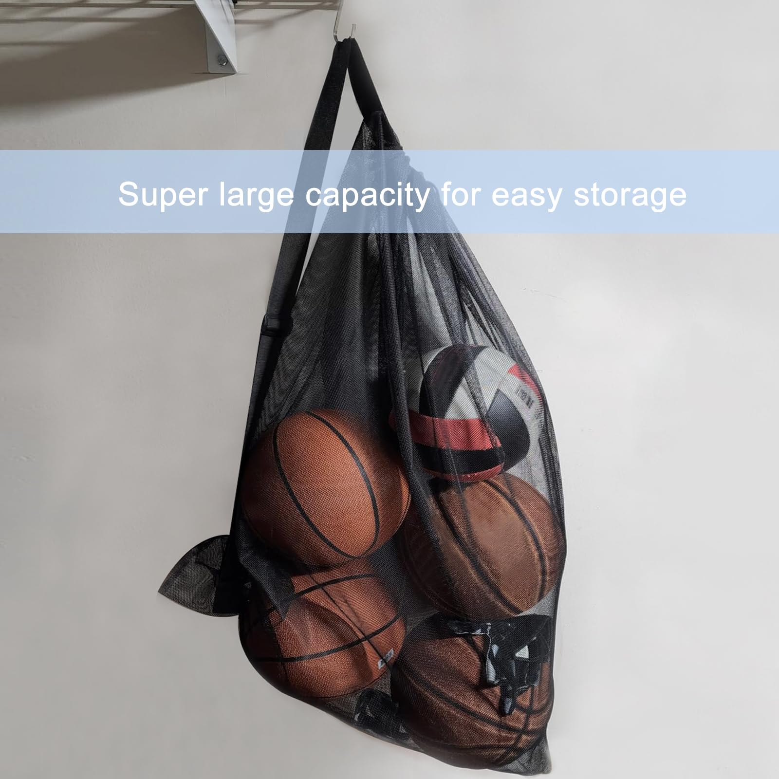 Diompirux Grand Nylon Capacité Sac de Ballon, Sac à Ballon avec Cordon de Serrage Bandoulière, Pliant Rangement, Durable Réutilisable, Multifonction pour Le Football, Basketball, Rugby Ball