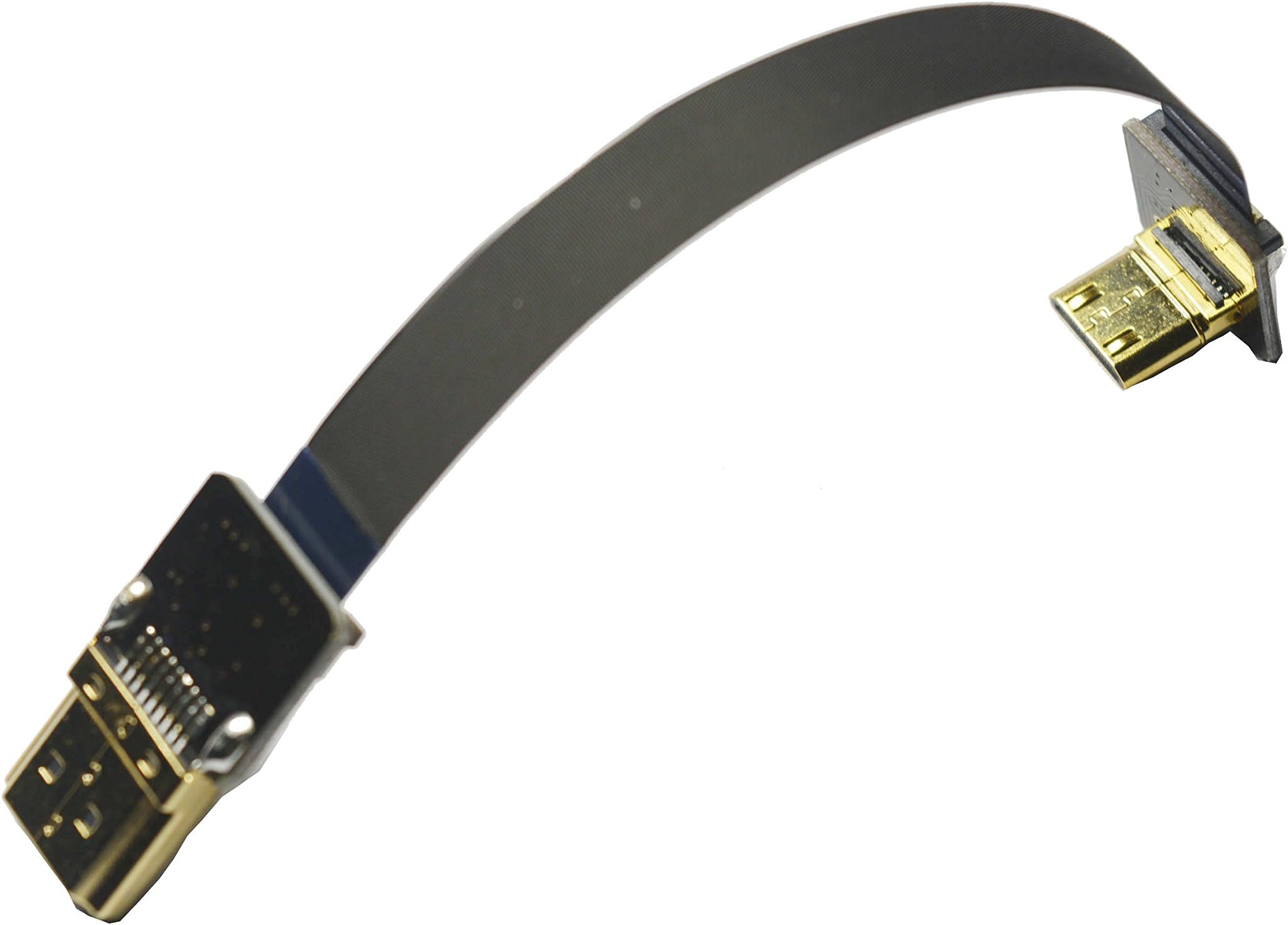 permanent Short FPV MINI HDMI Slim Thin Flat HDMI Cable Mini HDMI 90 degree to Standard HDMI Full HDMI Normal HDMI for Canon 5D3 5D2 Panasonic lumix GH3 GH2 Sony nex 5N 5T 5R 7N 15CM