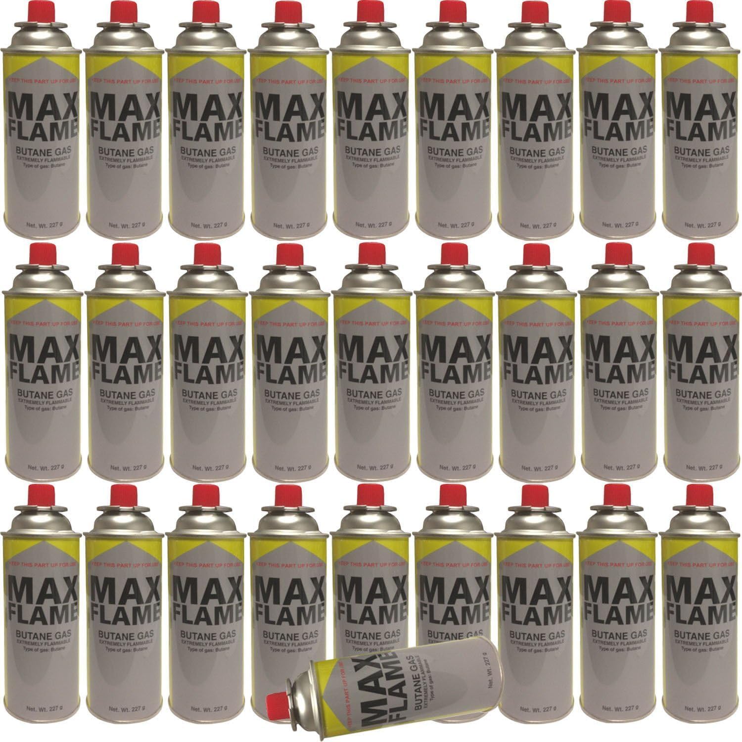 New 28 PC X MAX Flame Butane Gas Bottle CANISTERS 28PC Bottles for Cooker Heater Stove BBQ Camping Pack of 28 By SMART SHOPPING