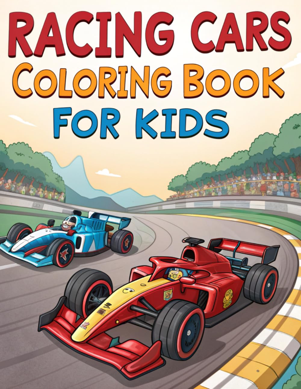 Racing Cars Coloring Book For Kids 50 Pages: Auto Racing, Sports Car, Motorsport, and Exciting Racing Scenes Coloring Book for Boys, Easy to Color Pages For Kids Ages 4-8