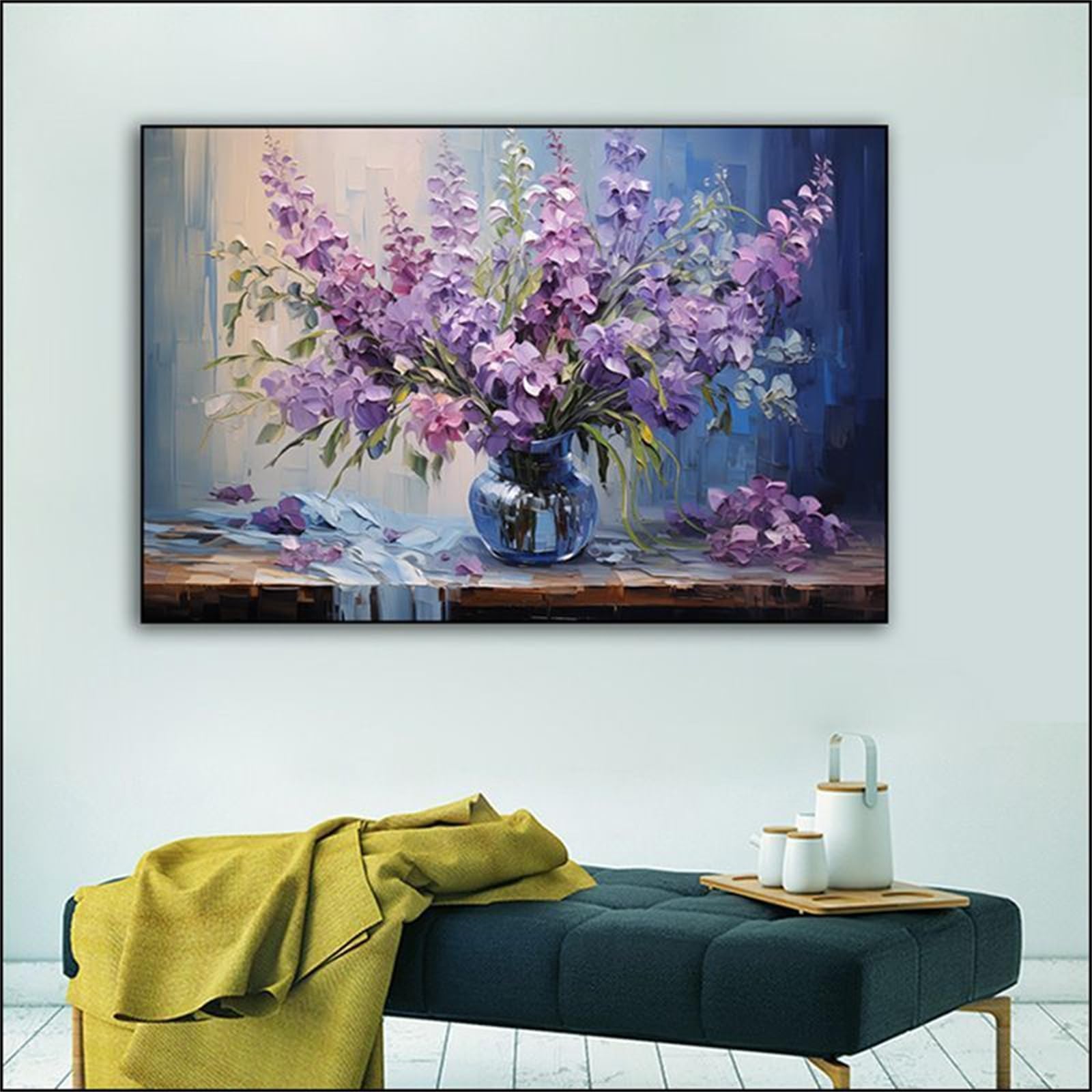 Malen Nach Zahlen Erwachsene Blume, Malen Nach Zahlen Retro paint by numbers DIY Handgemalt Ölgemälde Bastelset für Anfänger kinder kreativ Geschenk, Wohnzimmer Deko Schlafzimmer 80x120cm Ohne Rahmen