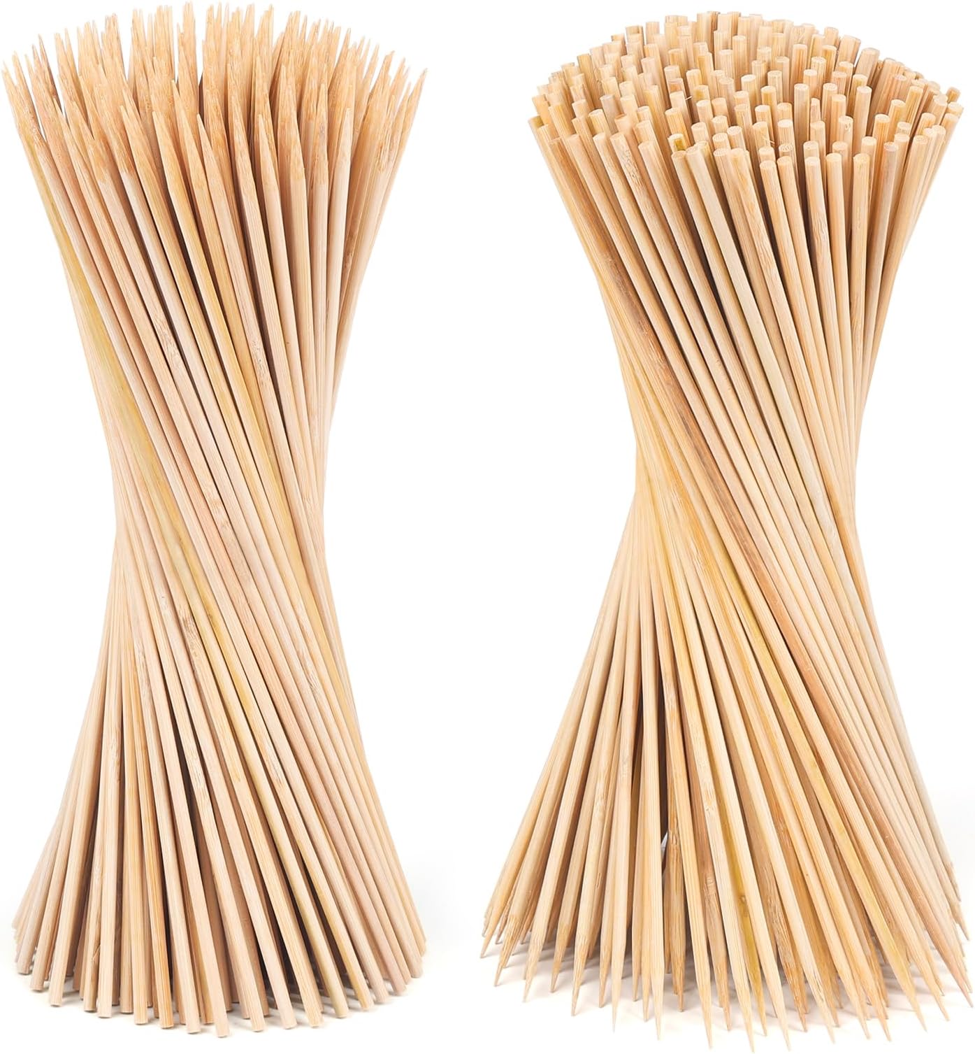 12 Inch Natural Bamboo Wood Barbecue Skewers for Grilling, Kabob, Fruit, Appetizer, Cocktail, Sausage, Chocolate Fountain, BBQ Sticks. (Φ=4mm, Pack of 400)