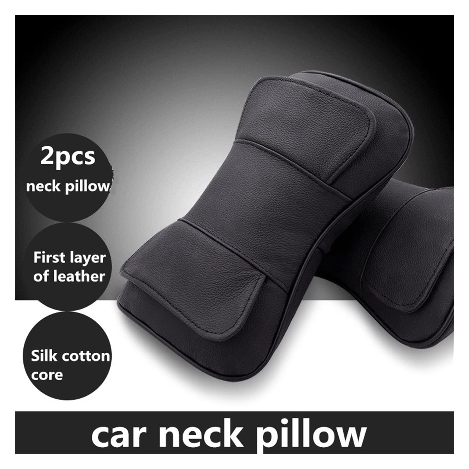 Cuscino per poggiatesta per seggiolino Auto Compatibile con Cuscino per Testa di Supporto per Collo Automatico Nero Accessori in Cotone PP Interni per Uomo (Color : 2pcs Beige)