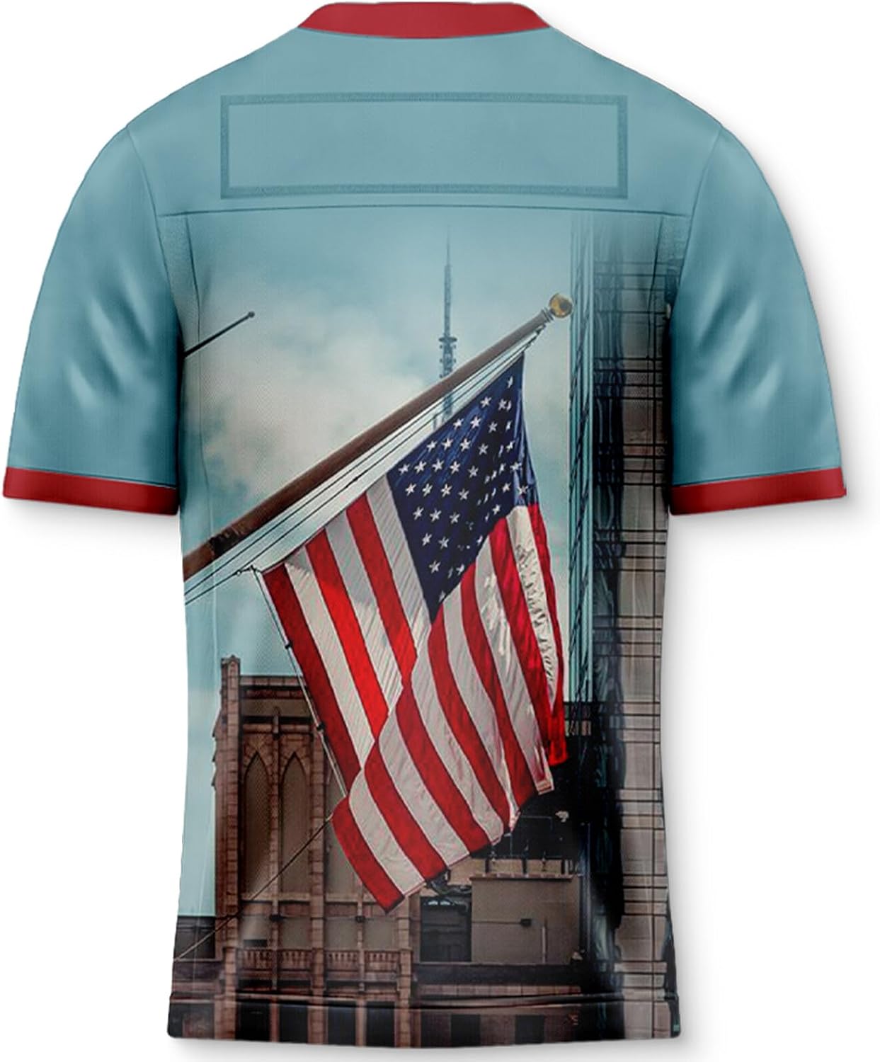 Men's 4th of July USA Flag Football Jerseys for Independence Day Red White Blue Shirts American Patriotic Jersey - Image 3