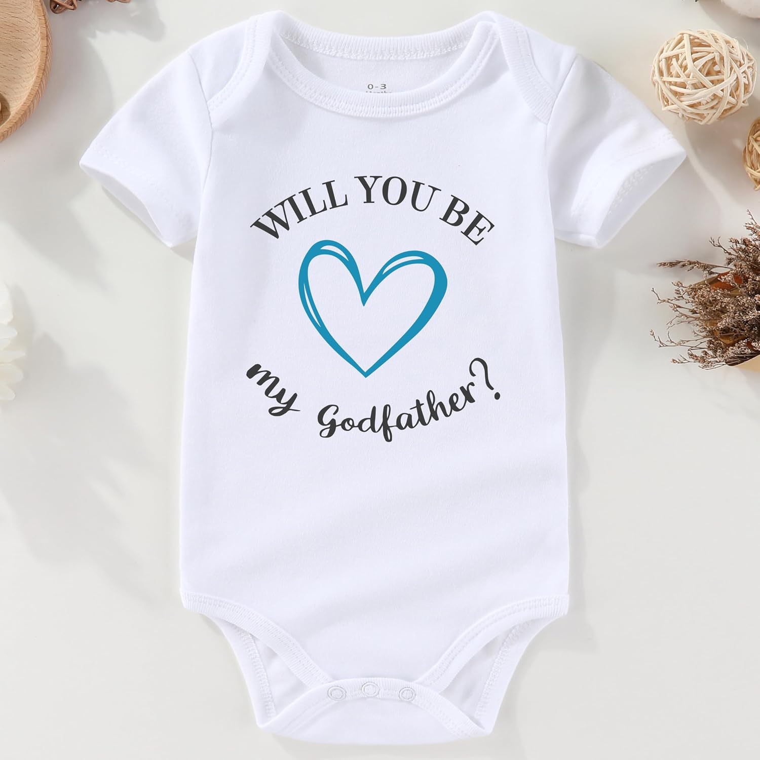 Will You Be My Godmother Godfather Proposal Newborn Baby Clothes Godparents Infant Boy outfits Godfather 3-6 Months