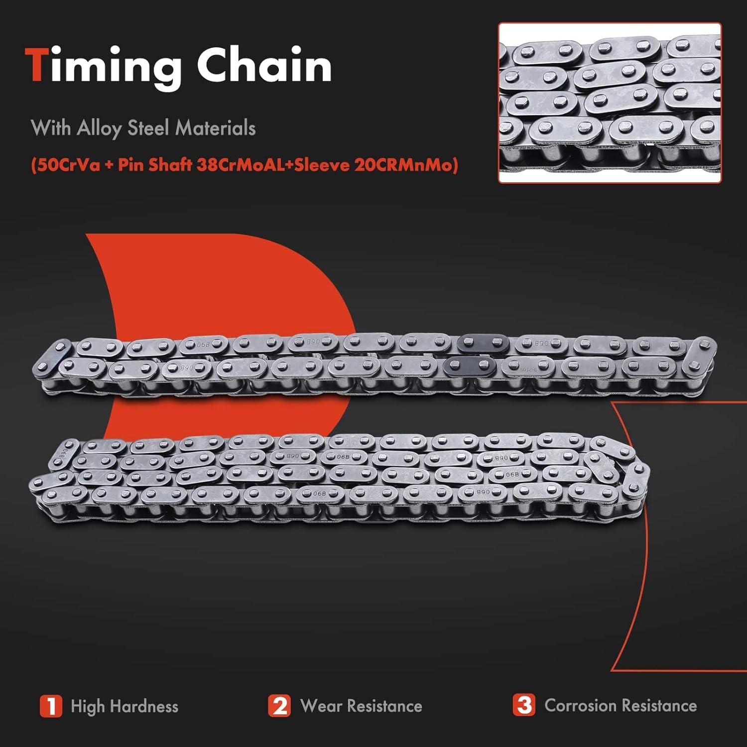 A-Premium Engine Timing Chain Kit W/Guide Rail & Idler Sprocket & & Tensioner More [fits DOHC, 4Cyl 2.4L, KA24DE] Compatible with Nissan Altima 1998-2001, Frontier 1998-2004, Xterra 2001-2004