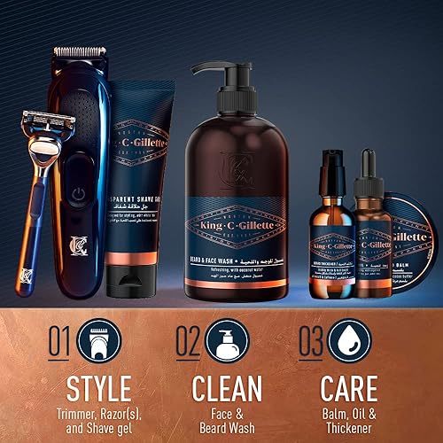 Miniatura 7 de King C. Gillette Gel de afeitado transparente para hombre con té blanco y aceite de argán, 5 onzas