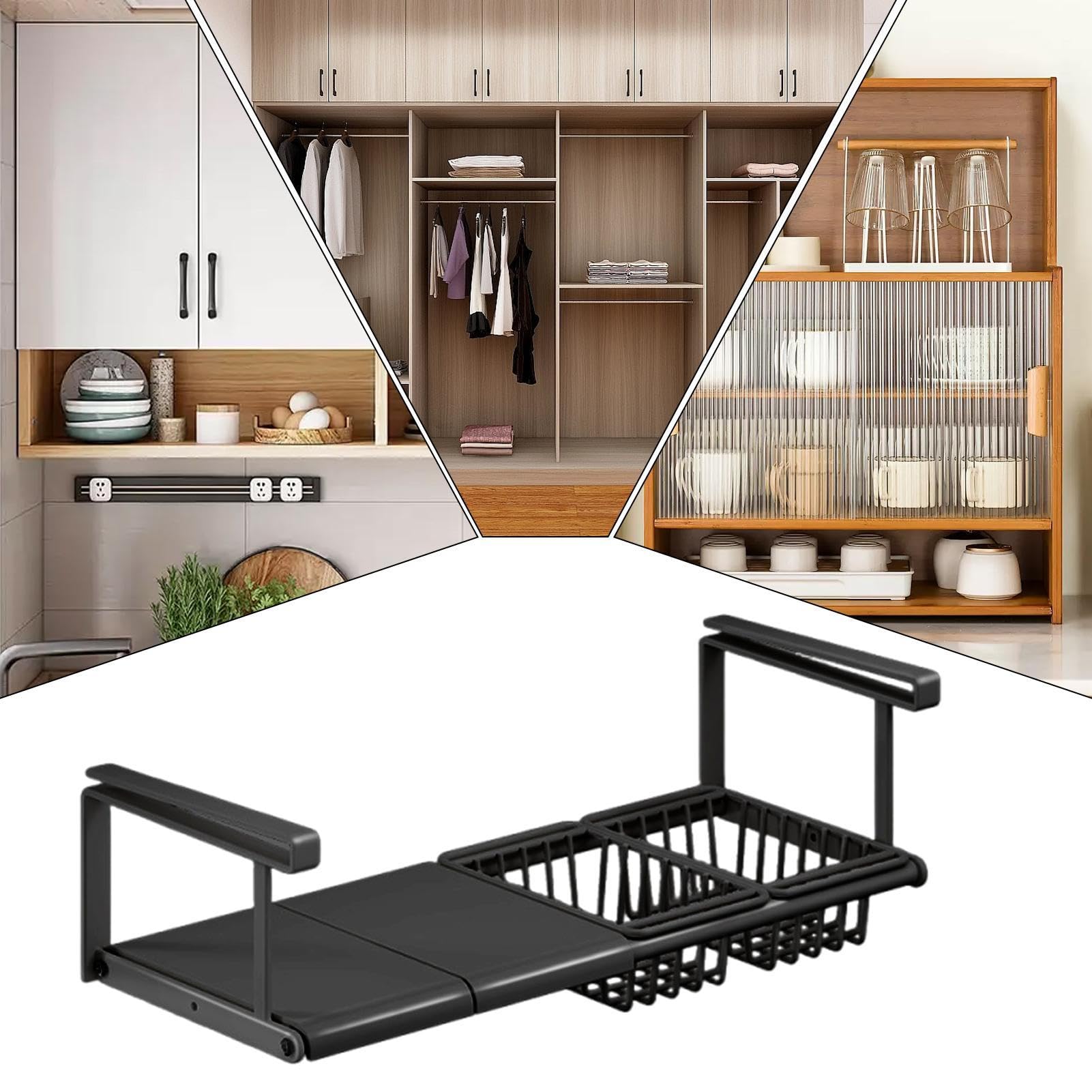 Generisch Cesta de almacenamiento inferior, organizador de armario de cocina, organizador extensible para cocina, baño, dormitorio, armario, despensa, cuarto de lavandería