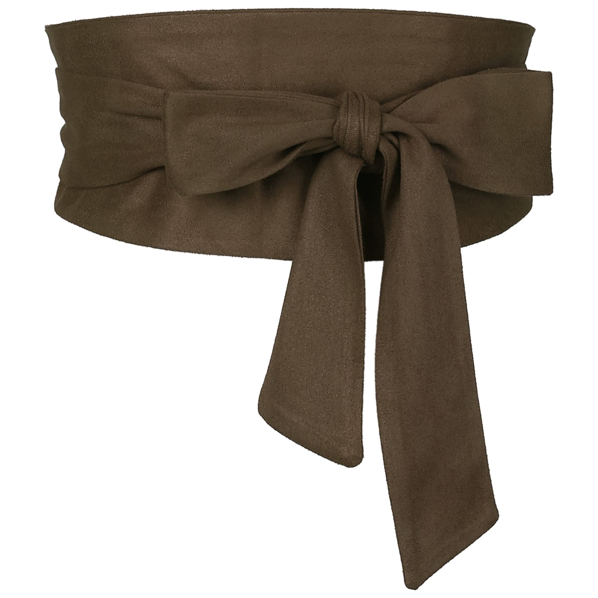 Elerevyo Women Plus Size Solid Obi Belt, Bowknot Self Tie Wrap Wide Sash Waistband Belt for Dress Coffee 56-82cm/22.05-32.28"