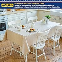 Vista 6 de BigHala Protector de mesa de madera para muebles, manteles de plástico transparente lavable, funda protectora para escritorio, vinilo de PVC