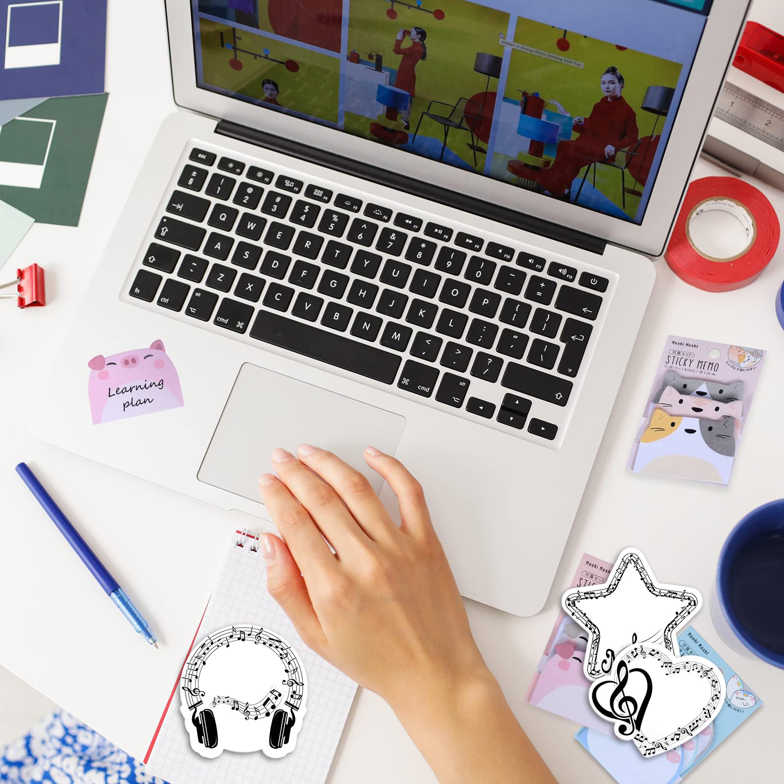 Sibba Music Themed Sticky Notes 8PCS Self-Adhesive Writing