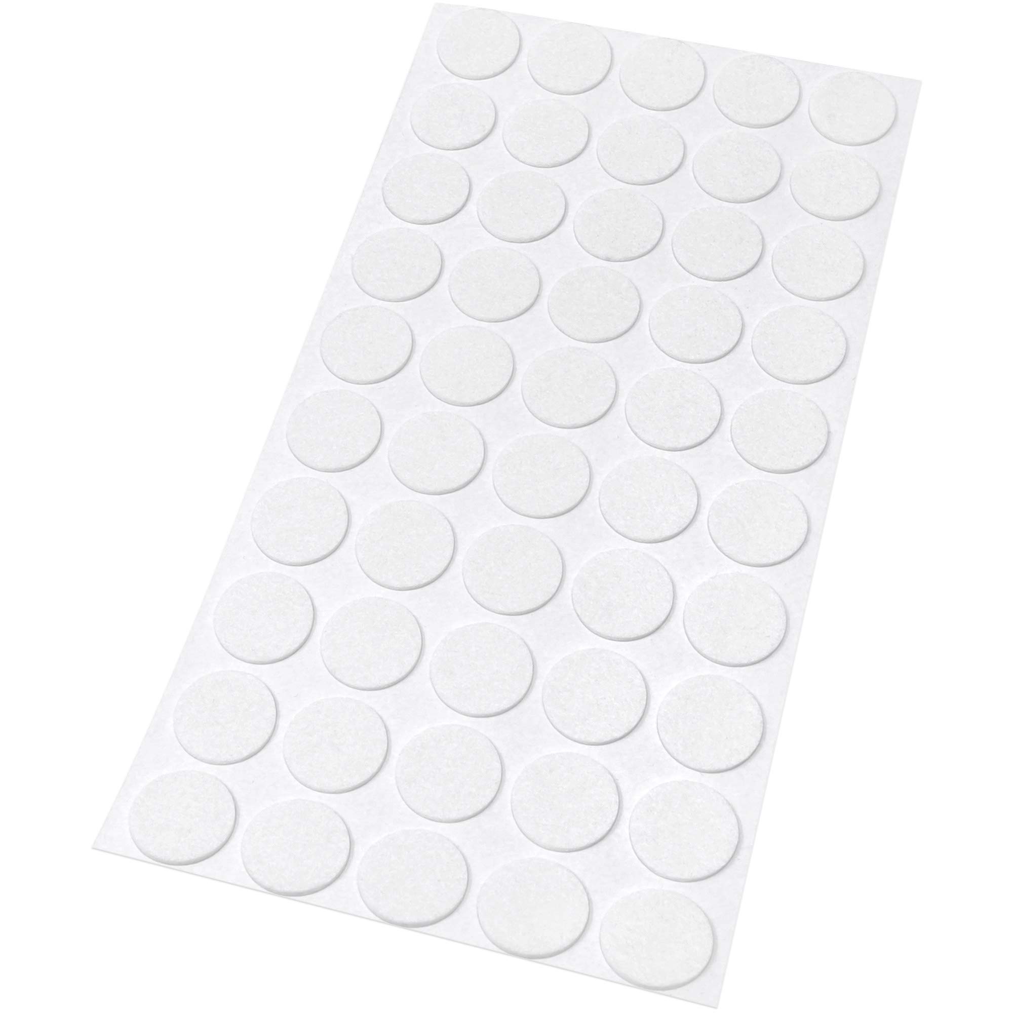 Adsamm White Adsamm® / 50 X Self-Stick Felt Pads / Ø 0.79'' (Ø 20 Mm) / / Round / Self-Adhesive Furniture Glides With Felt Thickness Of 0.059'' / 1.5 Mm