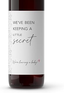 We've been Keeping a Little Secret ● SET of 5 ● Pregnancy Announcement Wine Labels, We're Having a Baby Announcement to Parents Friends Sisters Aunt Auntie Uncle Sticker WATERPROOF (Tiny tots)