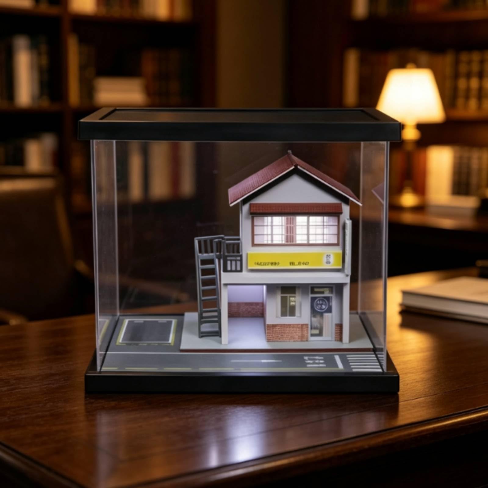 Baoblaze Modello di Scena Stradale con Custodia | Acrilico Trasparente, Antipolvere, Diorama Stradale in Miniatura, per Esposizione su Mensola