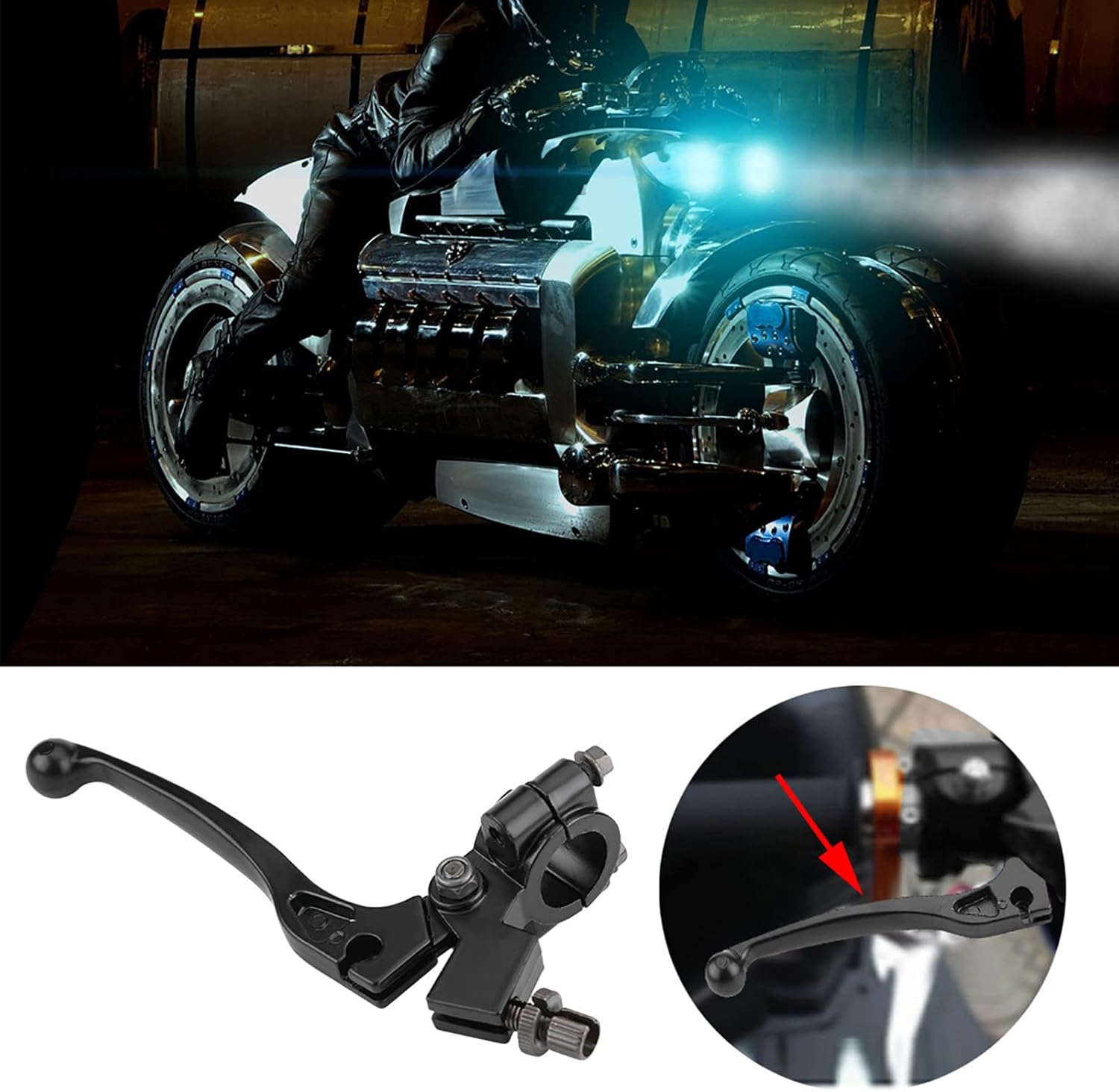 Folding Clutch Lever, Aluminum Clutch Handle, Easy Install Brake Clutch Levers with Perch for 50-125 Dirt Pit Bike Handlebar 22mm