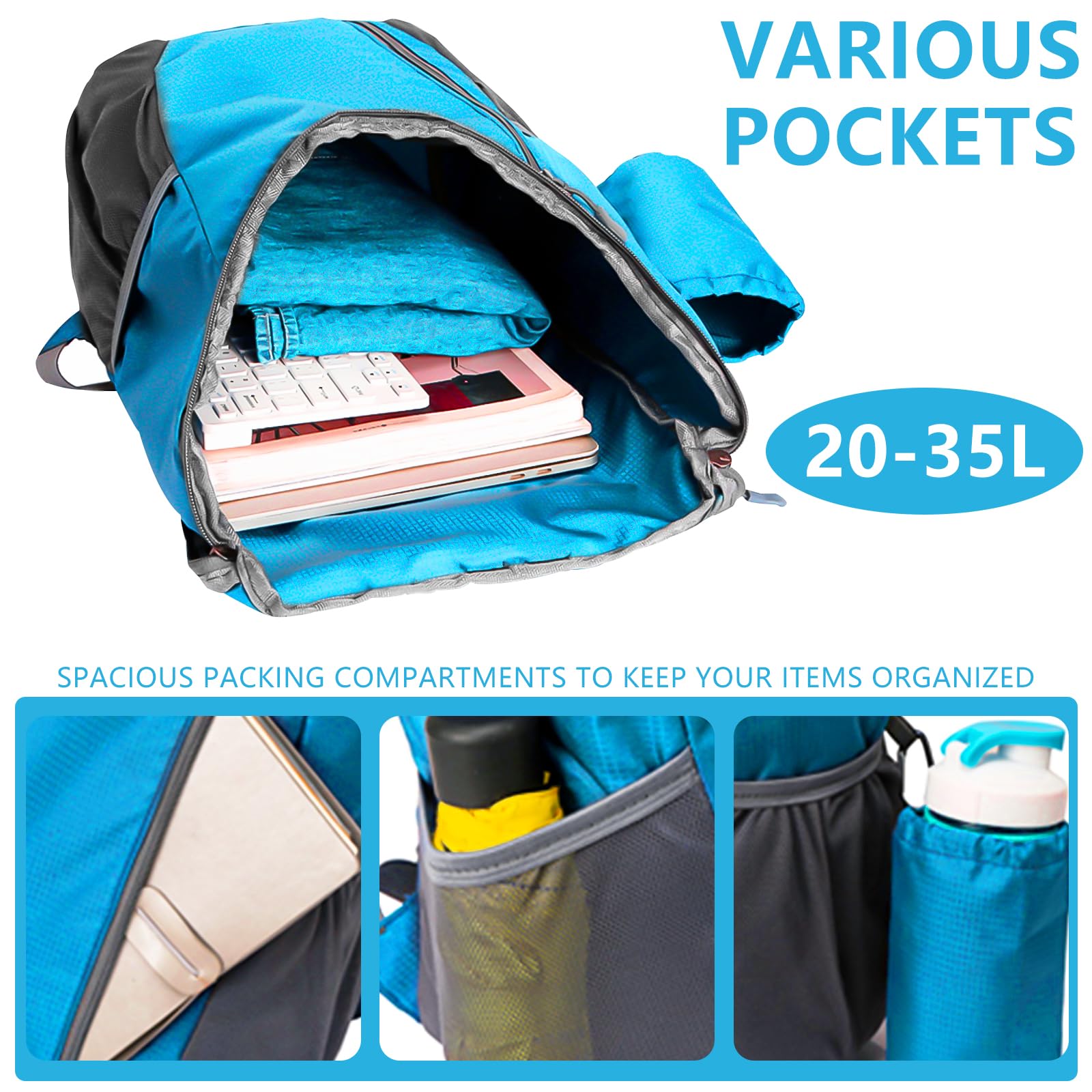Yoolly Lightweight Foldable Backpack, Small Hiking Rucksack - Image 4