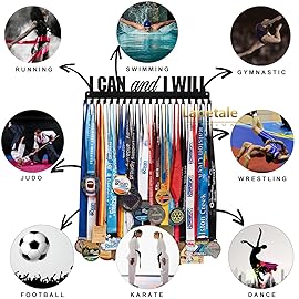 Lapetale Fashion Medal Rack for Runners,Medal Holder Display Hanger Rack Frame-Medal Holder for Runners,Marathon Medal Holder,Race Running Medal Holder,Medal Holders for Triathletes Easy Use
