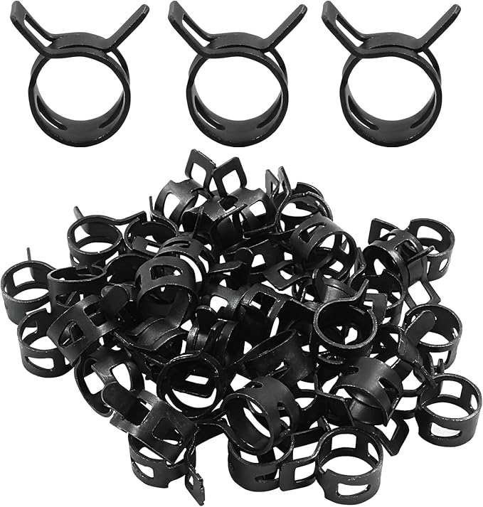 Rierdge 40 Pcs 7/16 Inch ID Spring Band Type Clamps, 11mm