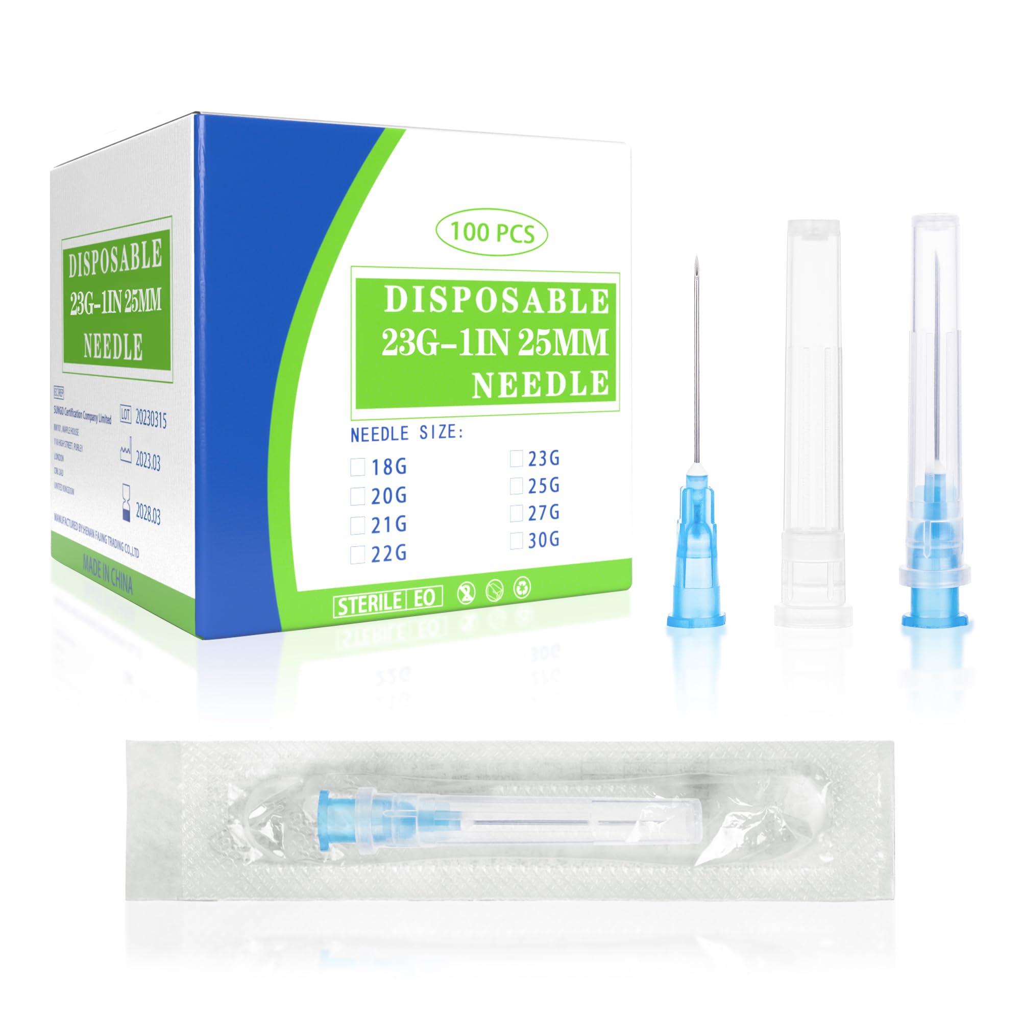 100 Pack 34 Gauge 5/32 Inch Needle, Sterile Luer Lock Needle for Scientific Lab and Industrial Dispensing with Cap, Disposable Individual Package — Amazon image 18