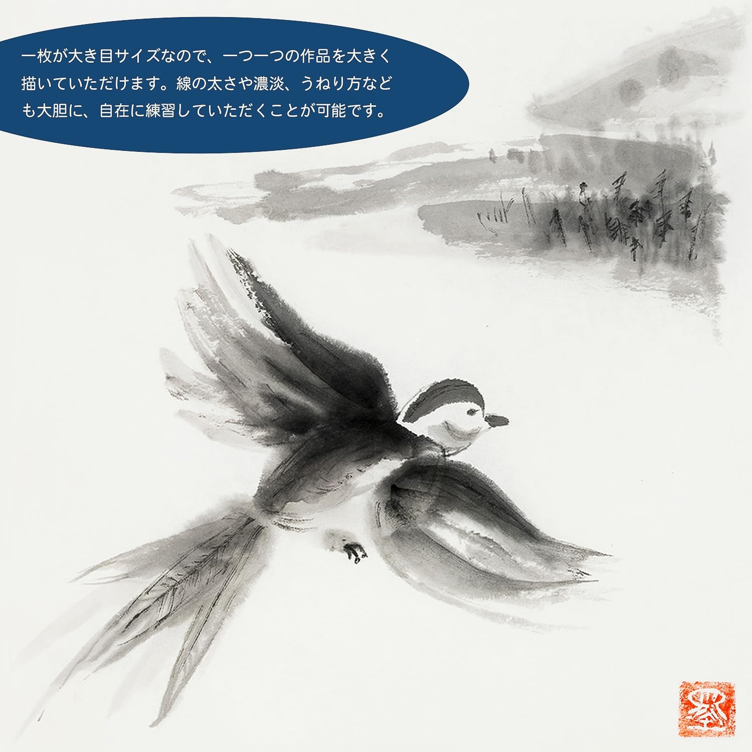 Amazon | 墨運堂 水墨画練習帳 50枚 F6 24636 | 墨・墨汁