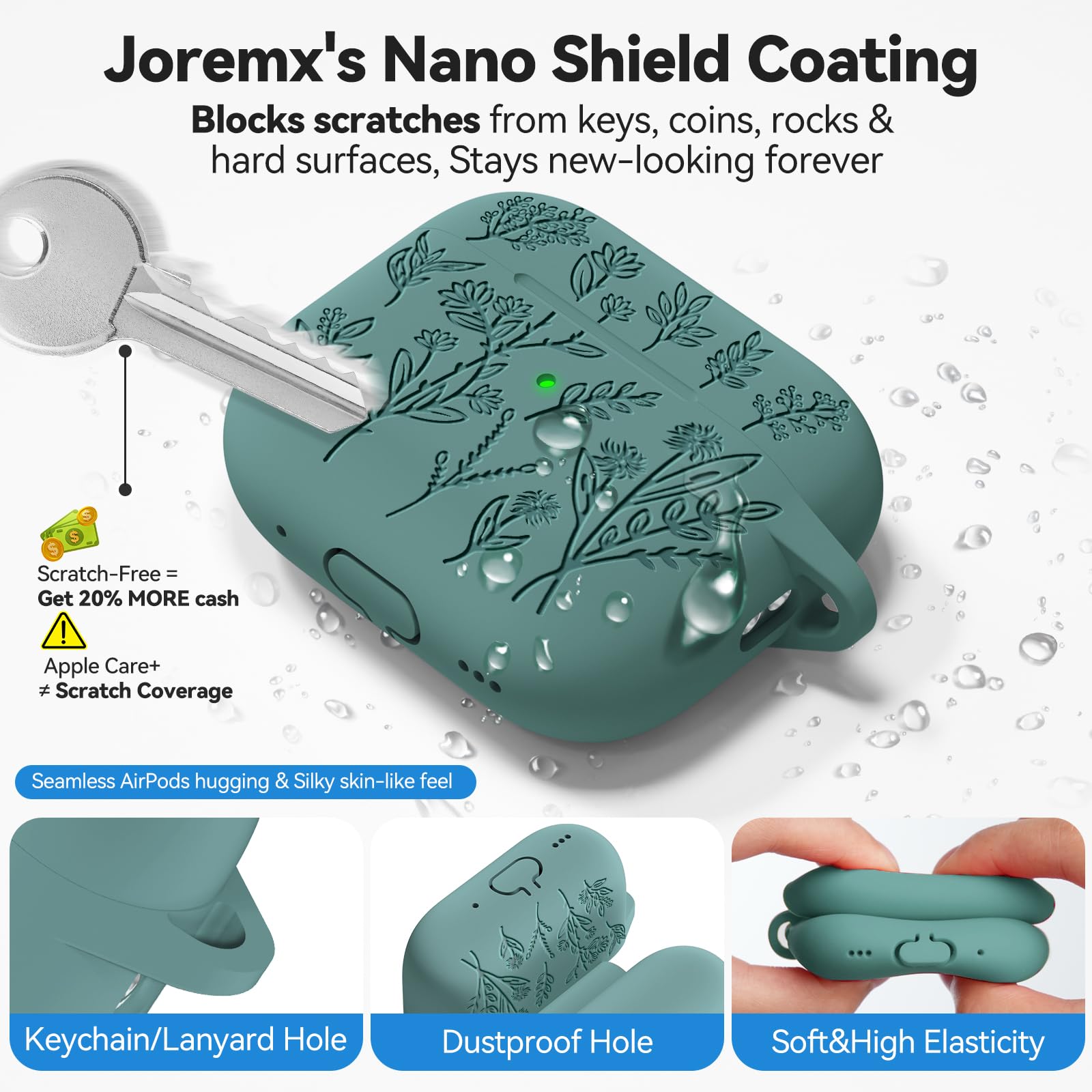 Coque pour AirPods 4 Vert Sapin Gravure au laser Étui de Protection AirPods 4 & ANC