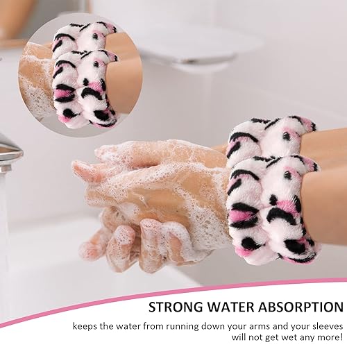 Miniatura 5 de Tihebax Diadema de spa  Paquete de 4 diademas de maquillaje de microfibra súper suave para mujeres y niñas banda elástica para el cabello para