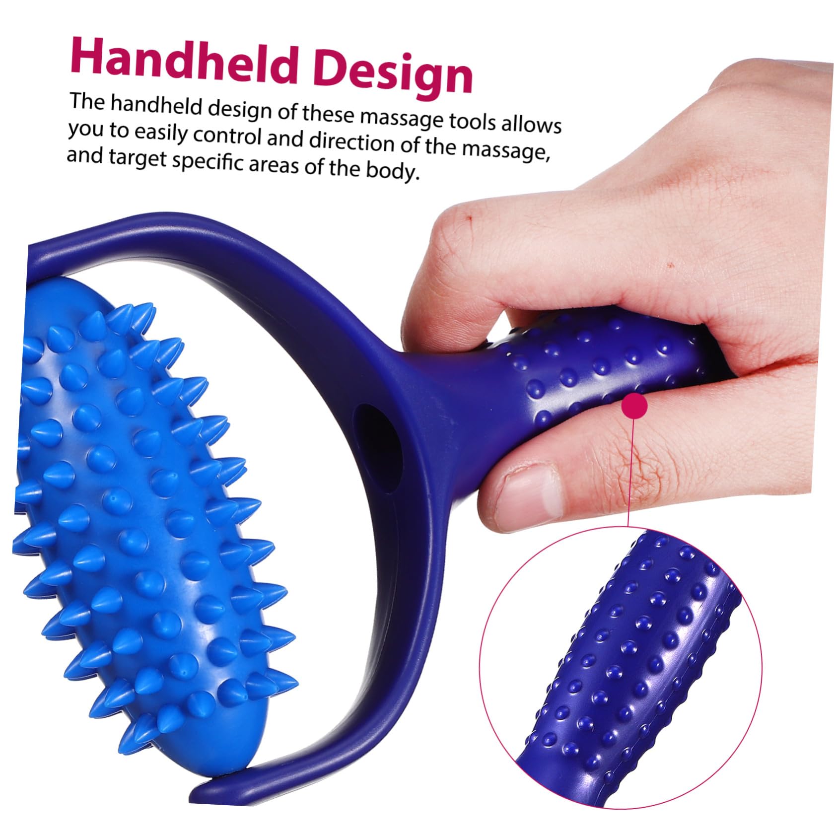 Ipetboom 4pezzi Massaggiatore Manuale Per Schiena e Collo Roller Ergonomico Per Yoga e Relax Strumento Portatile e Massaggiatore Per Gambe e Muscoli Uso Quotidiano e Ufficio