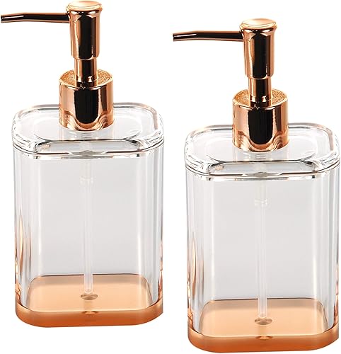 COM.TOP - Juego de dispensador de jabón acrílico, juego de accesorios de baño, dispensador de encimera para jabón líquido o loción (oro