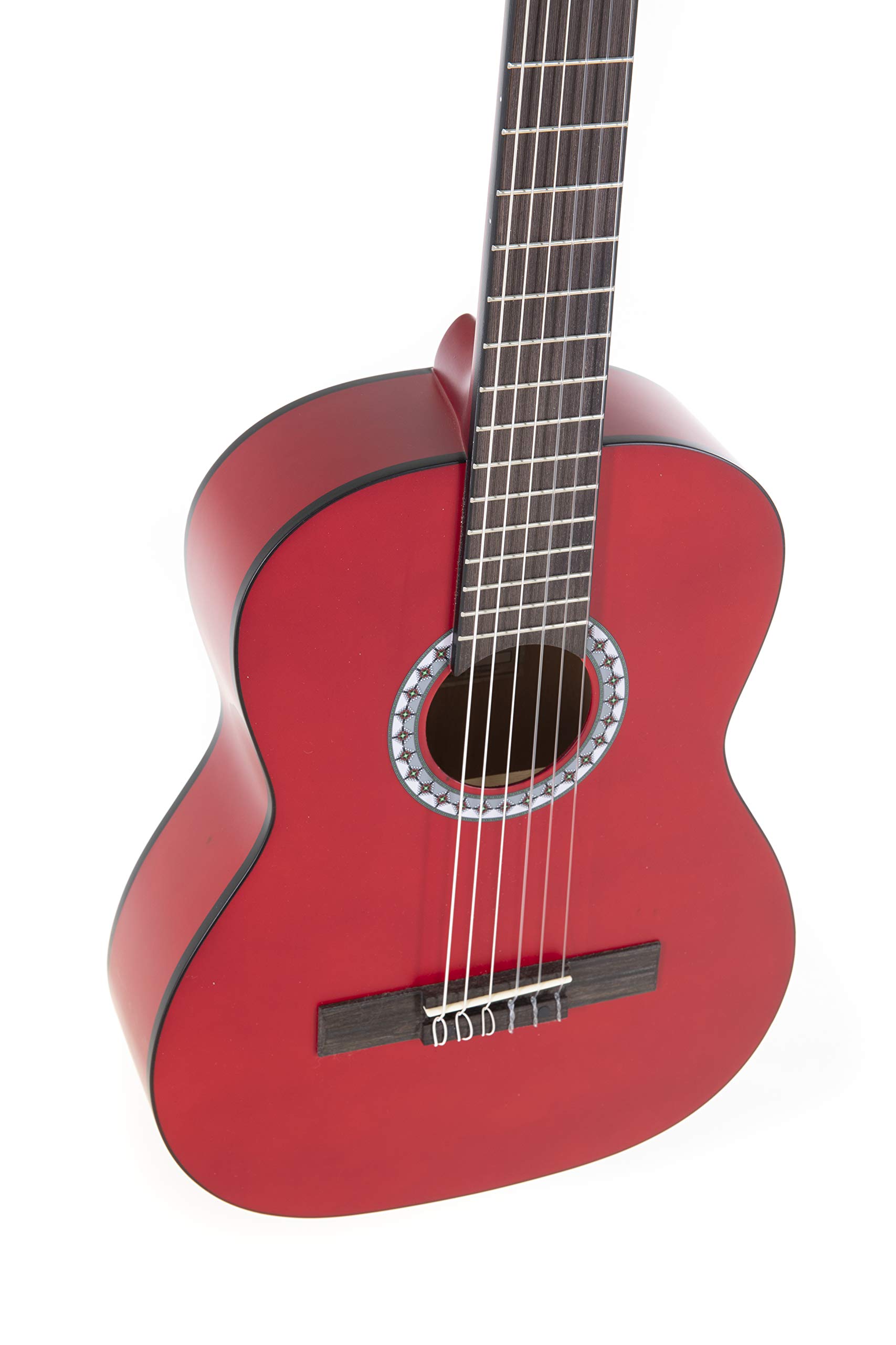 Gewapure Guitarra Clásica Basic 1/2 Rojo Transparente
