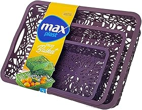 طقم مصفاه بلاستيك من 3 قطع من ماكس بلاست - الوان متعددة