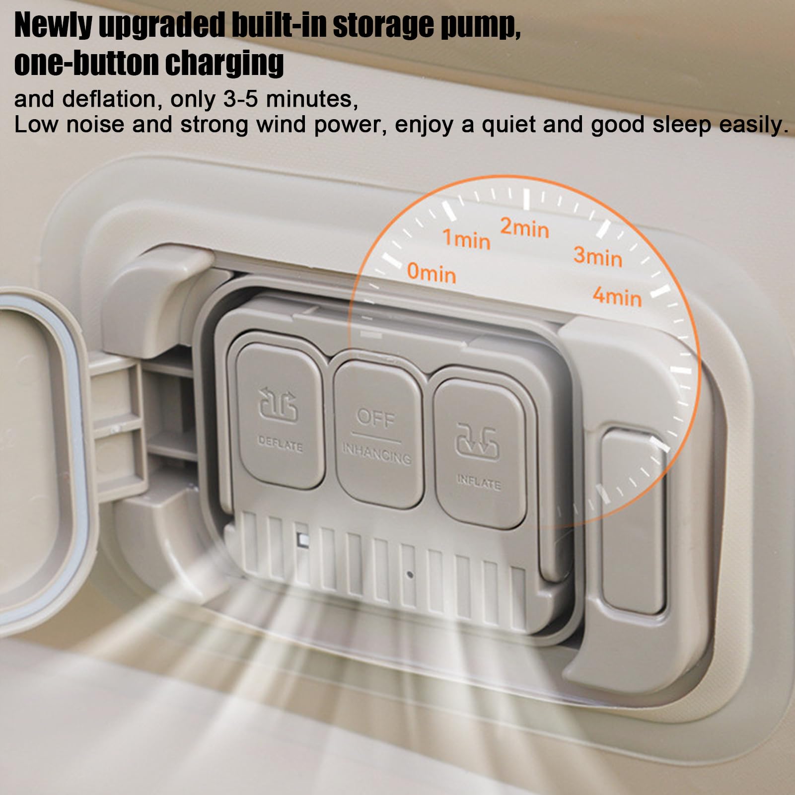 Générique pneumatique - lit d'air de Camping | Tapis de Couchage Portable | de Camping épaissi | Auto-gonflage Double Camp Bed | Tampon de Couchage avec Pompe intégrée | Top à mémoire de Mousse